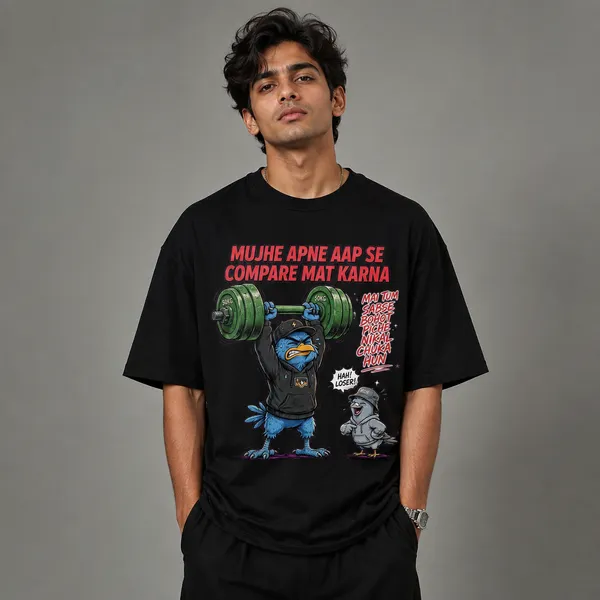 Mujhe_Apne_Aap_Se_Compare_Mat_Karna_Oversized_Black_Graphic_Print_T-Shirt