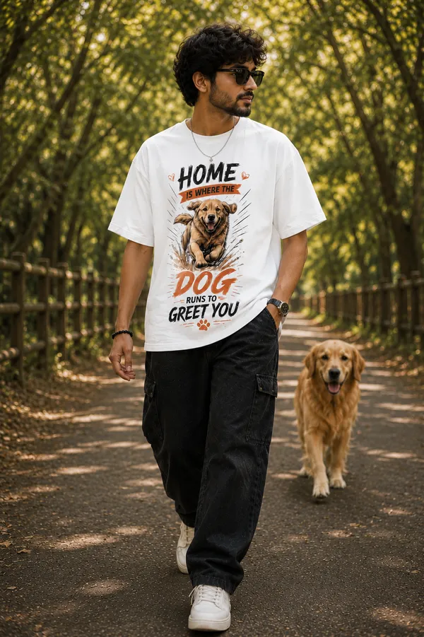 Home_is_Where_the_Dog_Runs_to_Greet_You_Oversized_White_Graphic_Print_T-Shirt