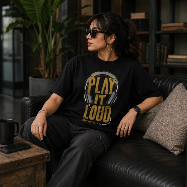 Play_It_Loud_Oversized_Black_Graphic_Print_T-Shirt