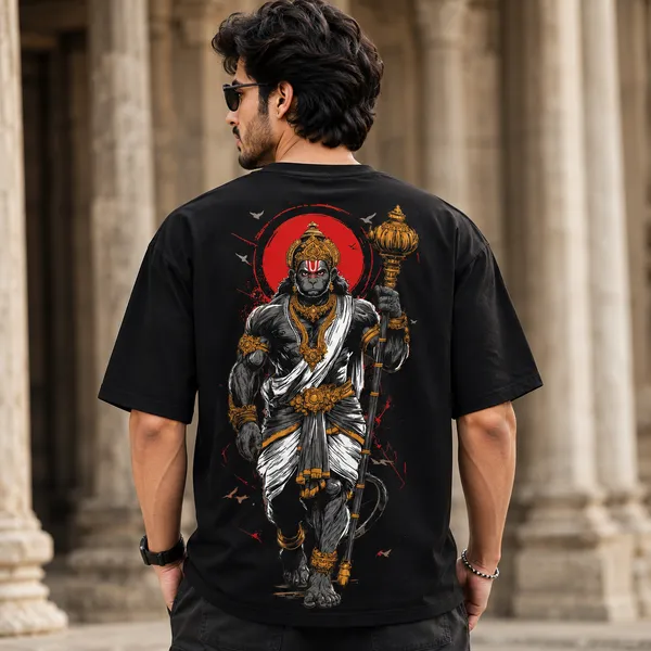 Hanuman_Oversized_Black_Graphic_Print_T-Shirt