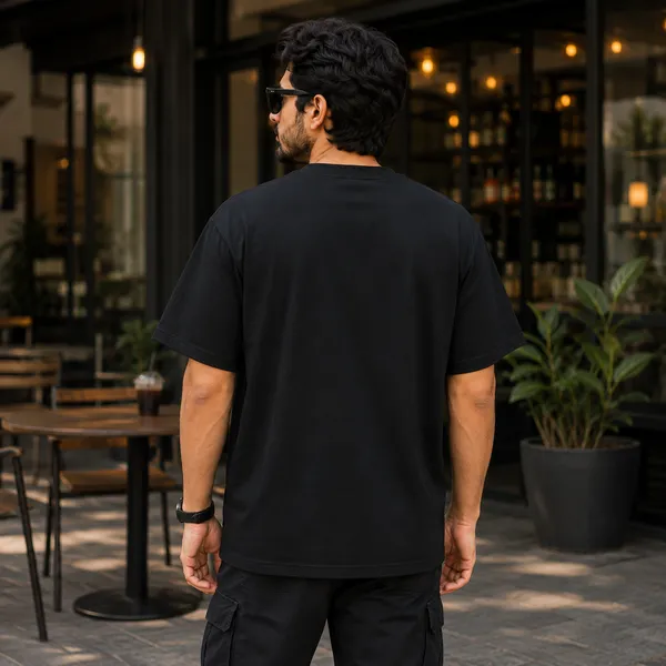 E=mc²_Oversized_Black_Graphic_Print_T-Shirt