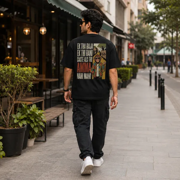 Ek_Tha_Raja_Ek_Thi_Rani_Oversized_Black_Graphic_Print_T-Shirt