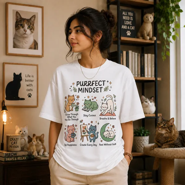 Purrfect_Mindset_Casual_Fit_White_Graphic_Print_T-Shirt