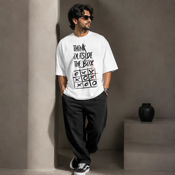 Think_Outside_the_Box_Oversized_White_Graphic_Print_T-Shirt