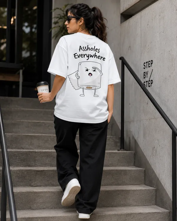 Assholes_Everywhere_Oversized_White_Graphic_Print_T-Shirt