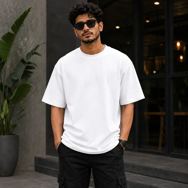 Gaadi_Tera_Bhai_Chalayega_Oversized_White_Graphic_Print_T-Shirt
