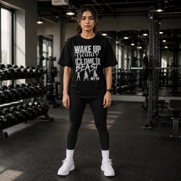 Wake_Up_Beauty_it's_Time_to_Beast_Regular_Fit_Black_Graphic_Print_T-Shirt