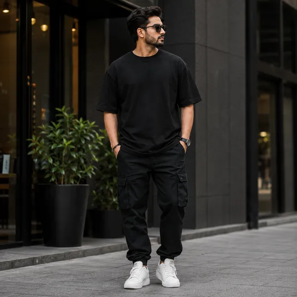 If_I_Am_Flirting_Please_Cooperate_Oversized_Black_Graphic_Print_T-Shirt