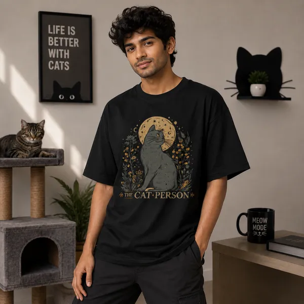 Cat_Person_Oversized_Black_Graphic_Print_T-Shirt