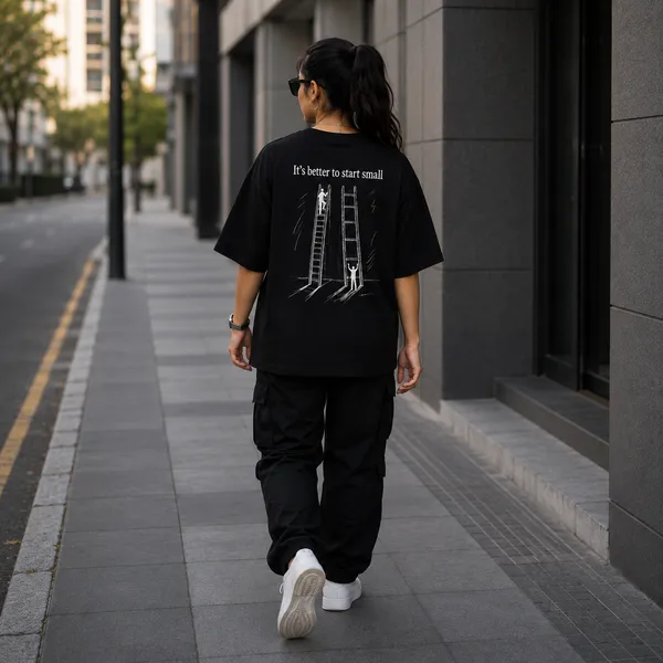 It's_Better_to_Start_Small_Oversized_Black_Graphic_Print_T-Shirt