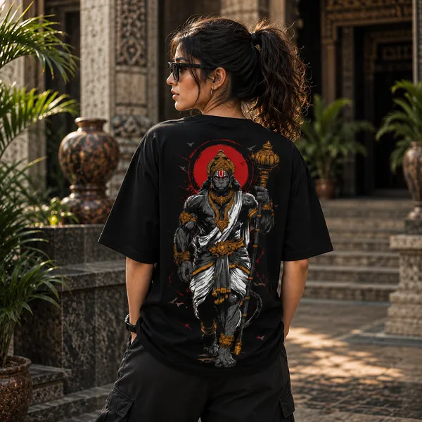 Hanuman_Oversized_Black_Graphic_Print_T-Shirt