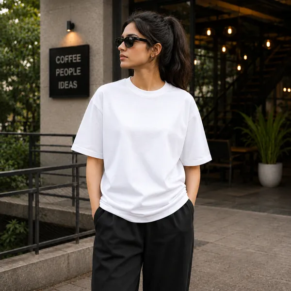 No_Means_No_Relaxed_Fit_White_Graphic_Print_T-Shirt