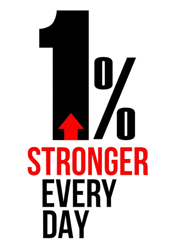 1%_Stronger_Every_Day_Relaxed_Fit_White_Graphic_Print_T-Shirt