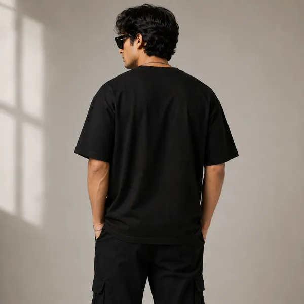 I'm_Late._I_Saw_a_Cat_Oversized_Black_Graphic_Print_T-Shirt