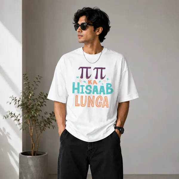 Pai_Pai_Ka_Hisab_Lunga_Oversized_White_Graphic_Print_T-Shirt