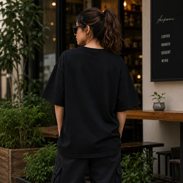 Every_Problem_and_Only_One_Solution_Money_Oversized_Black_Graphic_Print_T-Shirt