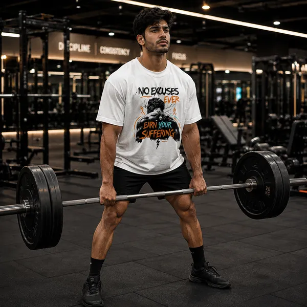 No_Excuses_Ever_Oversized_White_Graphic_Print_T-Shirt