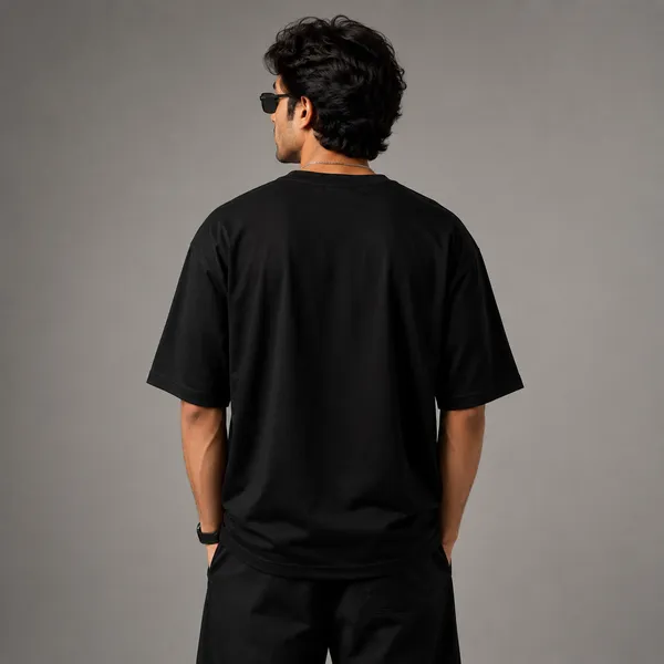 Friend_are_Personal_Doctor_Oversized_Black_Graphic_Print_T-Shirt