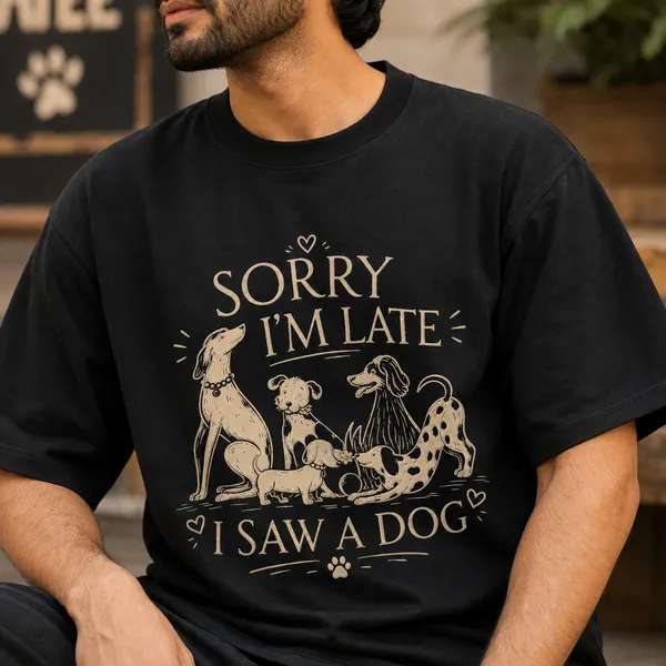 Sorry_i'm_Late_I_Saw_a_Dog_Oversized_Black_Graphic_Print_T-Shirt