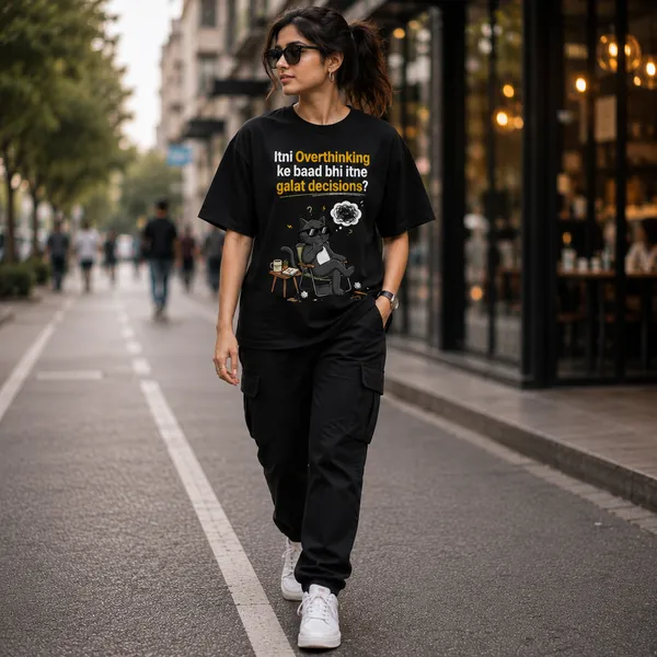 Itni_Overthinking_Ke_Baad_Bhi_Itne_Glat_Relaxed_Fit_Black_Graphic_Print_T-Shirt