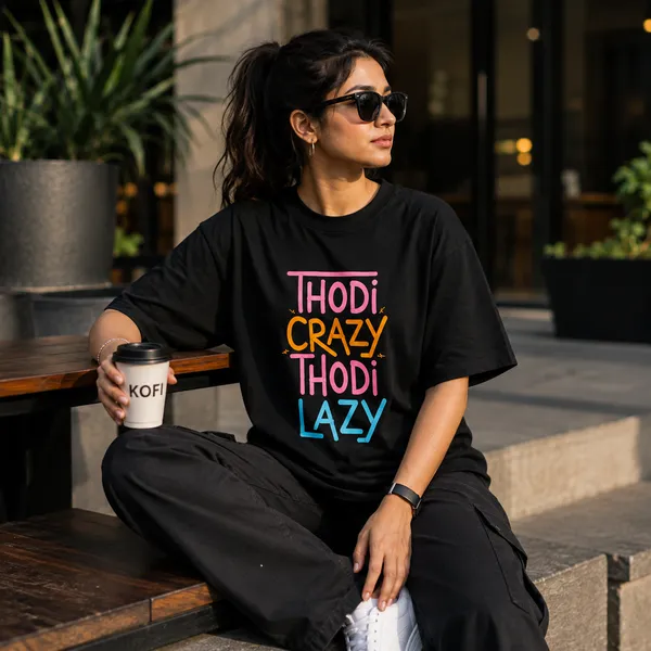 Thodi_Crazy_Thodi_Lazy_Oversized_Black_Graphic_Print_T-Shirt