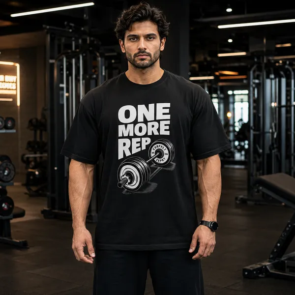 One_More_Rep_Oversized_Black_Graphic_Print_T-Shirt