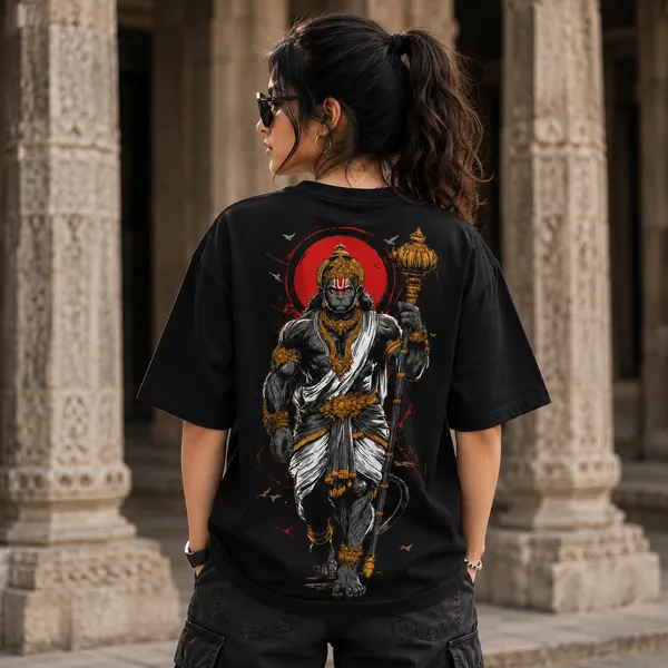 Hanuman_Oversized_Black_Graphic_Print_T-Shirt