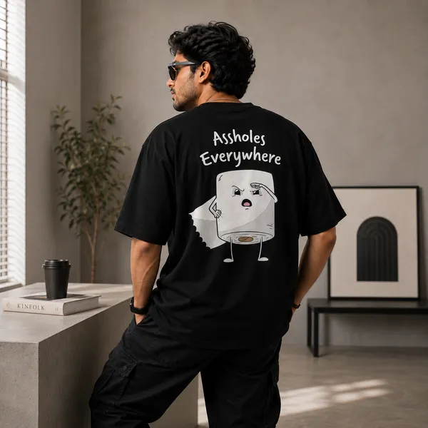 Assholes_Everywhere_Oversized_Black_Graphic_Print_T-Shirt
