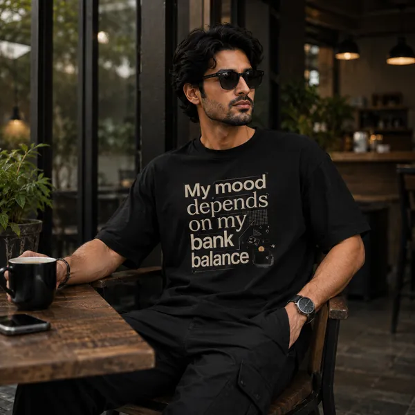 My_Mood_Depends_on_my_Bank_Balance_Oversized_Black_Graphic_Print_T-Shirt