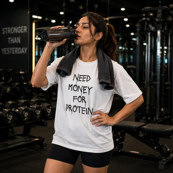 Need_Money_for_Protein_Oversized_White_Graphic_Print_T-Shirt