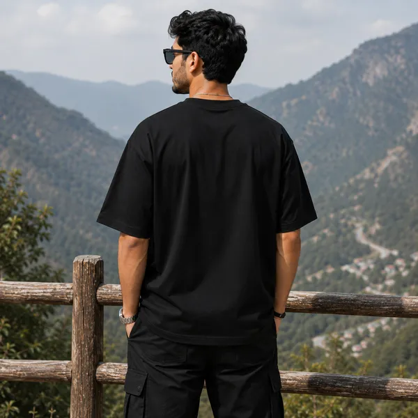 3_Image_Oversized_Black_Graphic_Print_T-Shirt