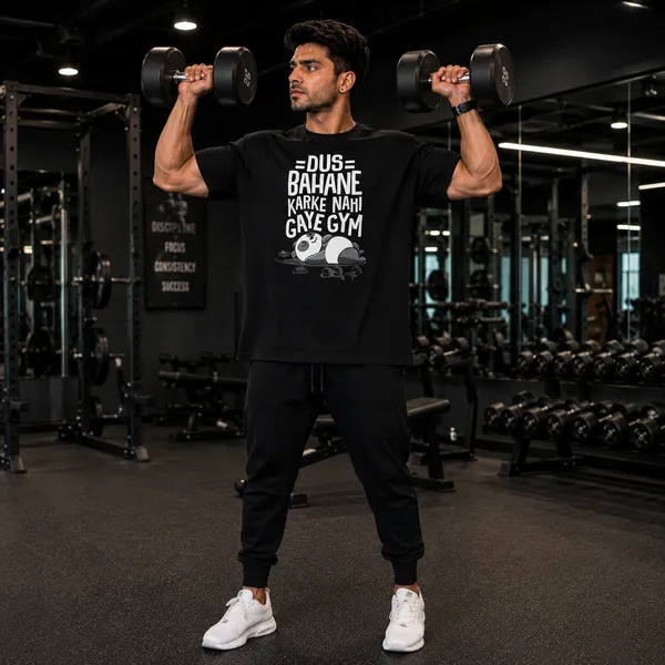 Dus_Bahane_Karke_Nhi_Gaye_Gym_Oversized_Black_Graphic_Print_T-Shirt