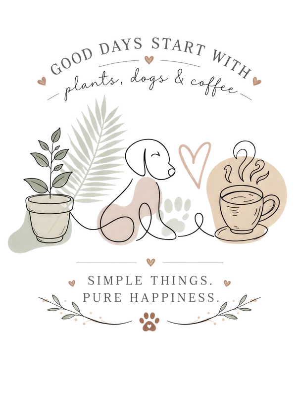 Plants_•_Dogs_•_Coffee_Oversized_White_Graphic_Print_T-Shirt