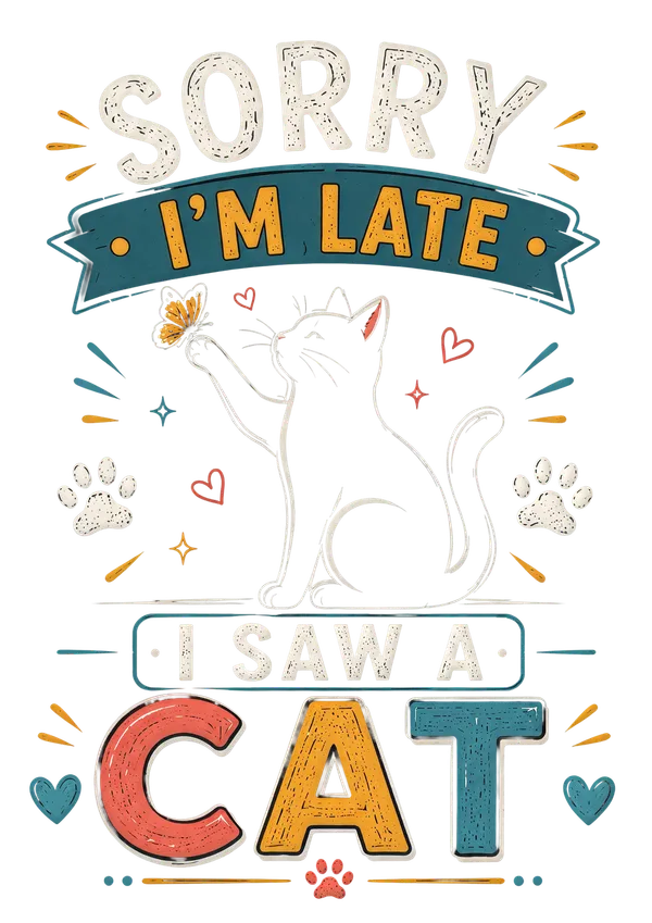 I'm_Late._I_Saw_a_Cat_Oversized_Black_Graphic_Print_T-Shirt