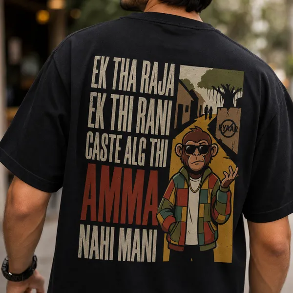 Ek_Tha_Raja_Ek_Thi_Rani_Oversized_Black_Graphic_Print_T-Shirt