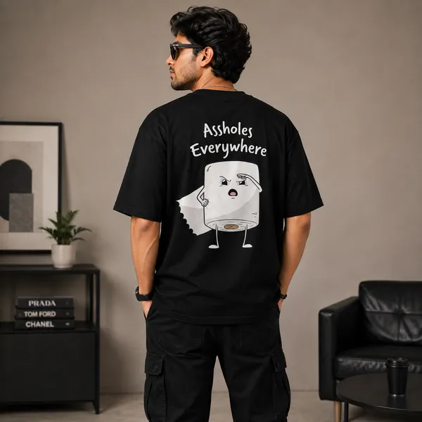 Assholes_Everywhere_Oversized_Black_Graphic_Print_T-Shirt