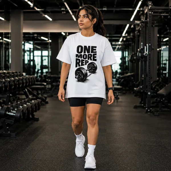 One_More_Rep_Oversized_White_Graphic_Print_T-Shirt
