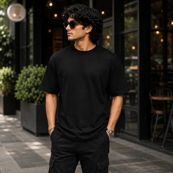 Im_not_40_Im_18_With_22_Years_of_Experience_Oversized_Black_Graphic_Print_T-Shirt