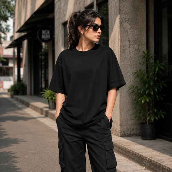 Horn_Nhi_Gaane_Baja_Oversized_Black_Graphic_Print_T-Shirt