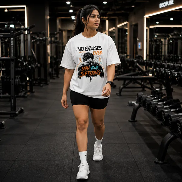 No_Excuses_Ever_Oversized_White_Graphic_Print_T-Shirt