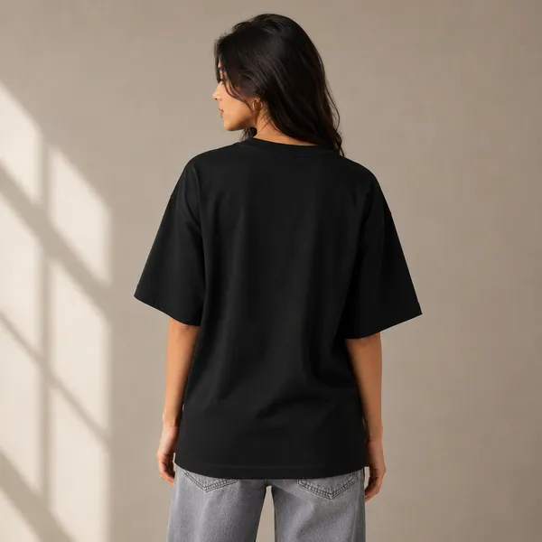 I_Am_Only_Talking_to_my_Cats_Today_Oversized_Black_Graphic_Print_T-Shirt
