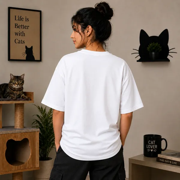 Cat_Person_Relaxed_Fit_White_Graphic_Print_T-Shirt