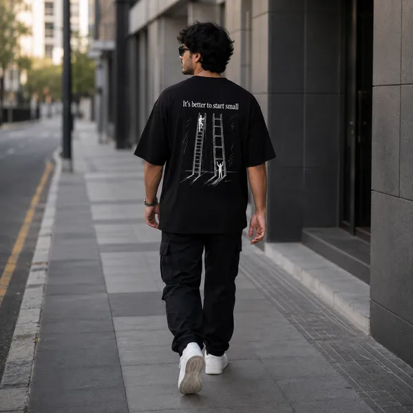 It's_Better_to_Start_Small_Oversized_Black_Graphic_Print_T-Shirt