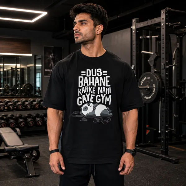Dus_Bahane_Karke_Nhi_Gaye_Gym_Oversized_Black_Graphic_Print_T-Shirt