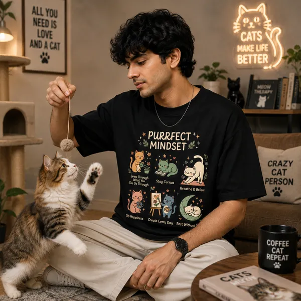 Purrfect_Mindset_Relaxed_Fit_Black_Graphic_Print_T-Shirt