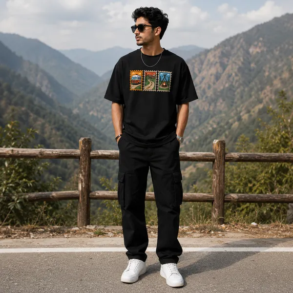 3_Image_Oversized_Black_Graphic_Print_T-Shirt