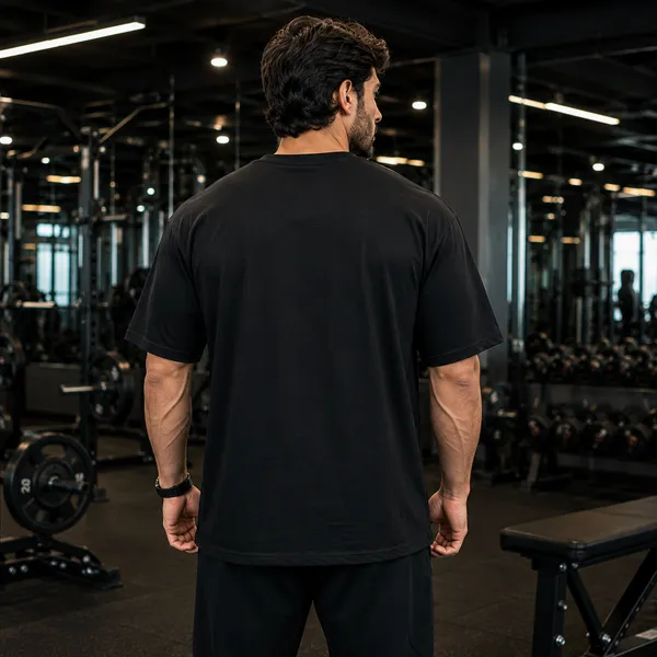 One_More_Rep_Oversized_Black_Graphic_Print_T-Shirt