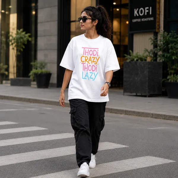 Thodi_Crazy_Thodi_Lazy_Oversized_White_Graphic_Print_T-Shirt