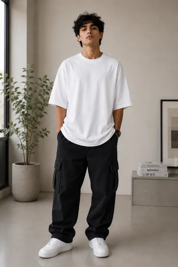 I_Don't_Need_Therapy,_I_Need_a_Porsche_Oversized_White_Graphic_Print_T-Shirt