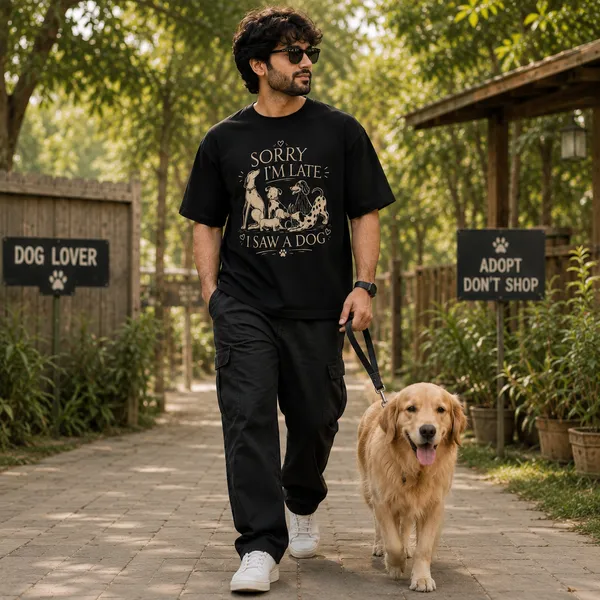 Sorry_i'm_Late_I_Saw_a_Dog_Oversized_Black_Graphic_Print_T-Shirt